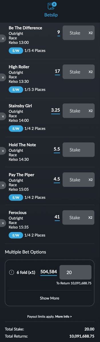 6 fold bet